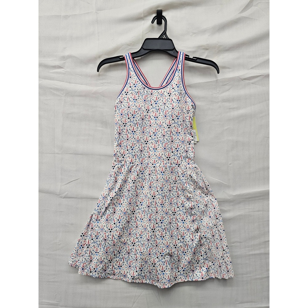 All in Motion Girls Side Pleated Active Dress White Polyester Athletic Size XL